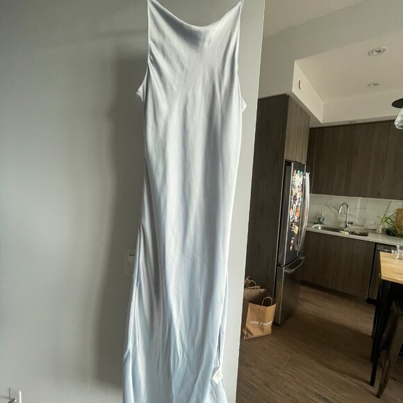 Blue Silk Halter Oak and Fort Dress - Picture 5 of 8